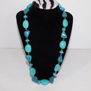 Faux Blue Turquoise Stone look  Adjustable Length necklace